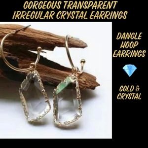 TRANSPARENT IRREGULAR CRYSTAL EARRINGS